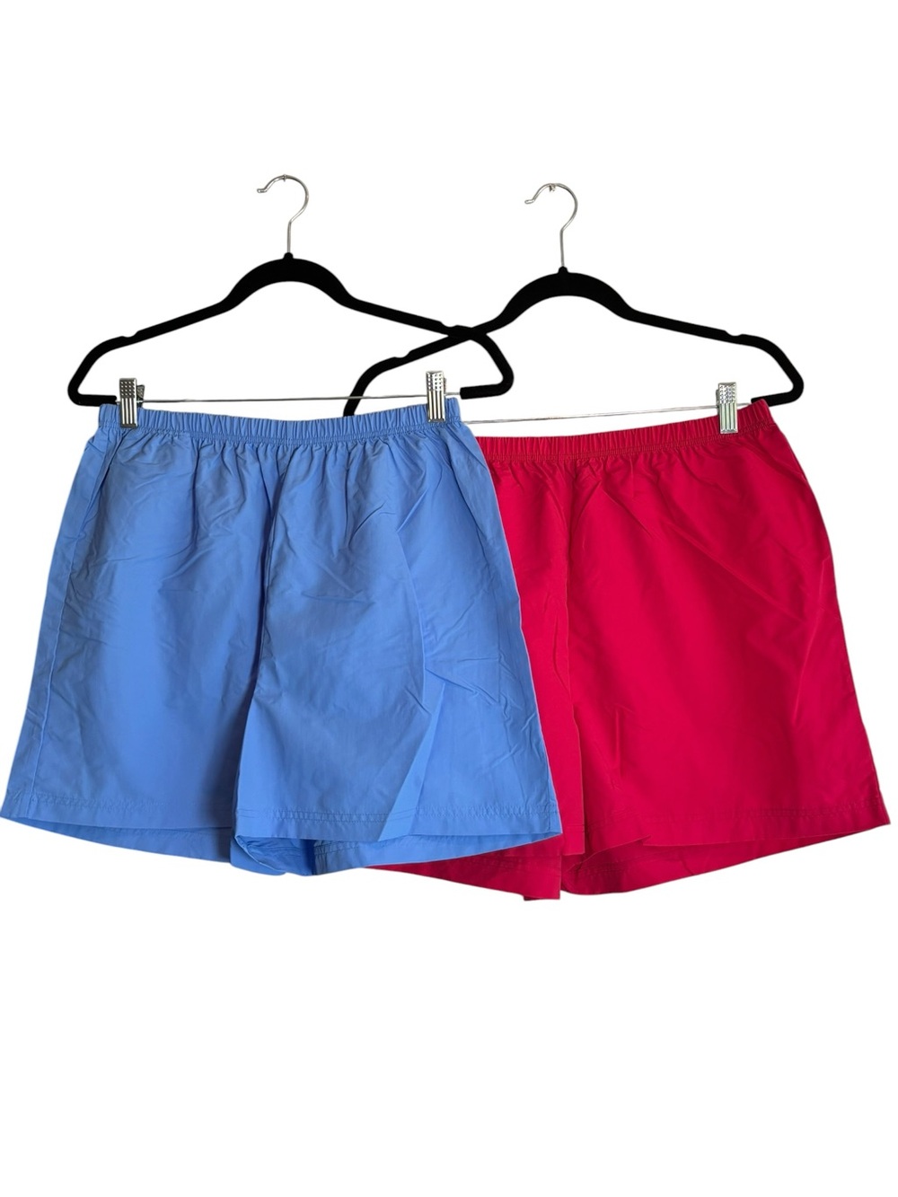 TWO! Lands’ End Swim Cover-Up /Shorts Pink Blue Elastic Waist Nylon Size Large